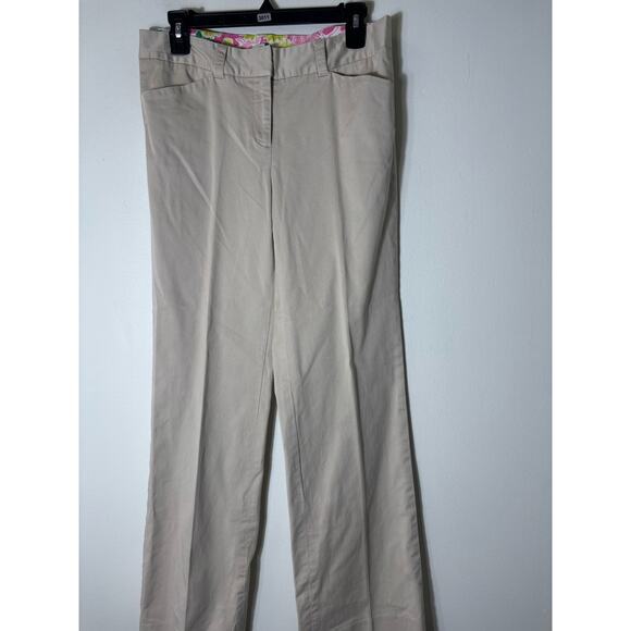 Lilly Pulitzer Khaki Straight Leg Ankle Pants Sz 6 - Picture 1 of 2